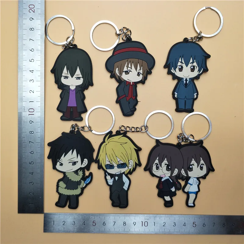 

1 Pcs PVC figure toy Anime Durarara DRRR Celty Sturluson Sonohara Anri Rubber phone strap/Keychain pendant toys for gifts