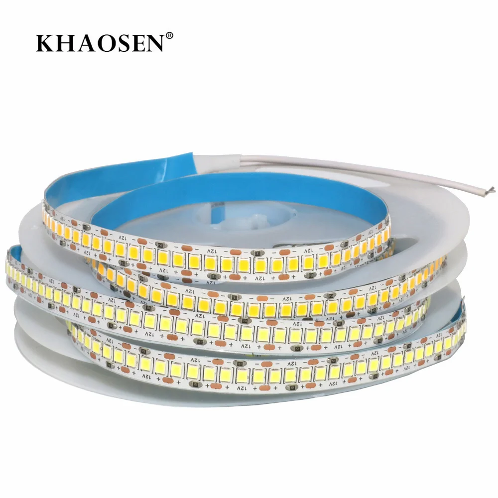 Khsosen высокая яркость 2835 SMD Светодиодные ленты 60/120/240 светодиодный s/М, 5 м DC12V гибкий светодиодный веревка лента светильник белый/теплый белый