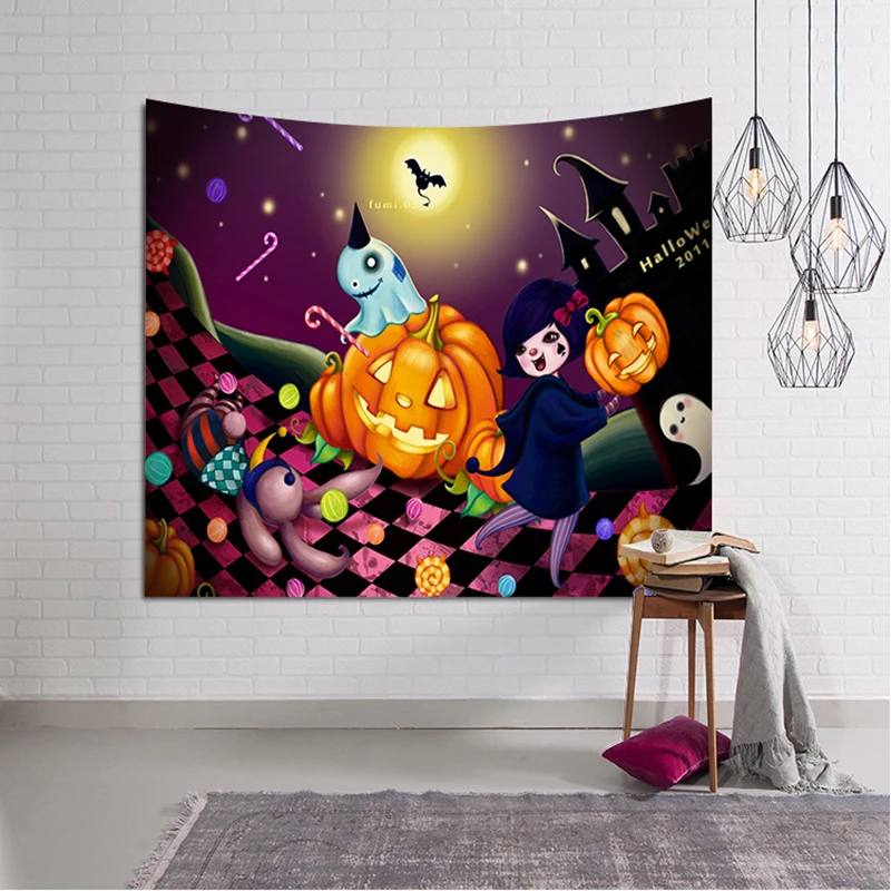 Темный гобелен домашние украшения для Хэллоуина настенный подвесной для спальни настенный ковер Прямая гобелен с хеллоуинской тематикой