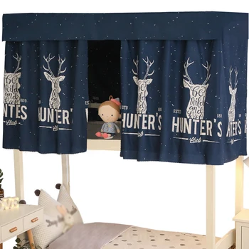 

Shading Single Bed Curtain Cloth Decor Printed Student Dormitory Mosquito Protection Breathable Blackout Dustproof Elegant Home