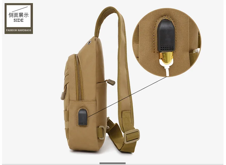 Стиль USB интерфейс Грудь пакет камуфляж Открытый Сумка