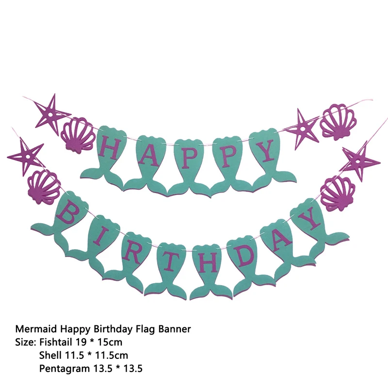 Вечерние принадлежности Русалочки, декоративный баннер с воздушным шаром, сувениры для вечеринки ко дню рождения, детские украшения для вечеринок на день рождения - Цвет: Mermaid Star Banner
