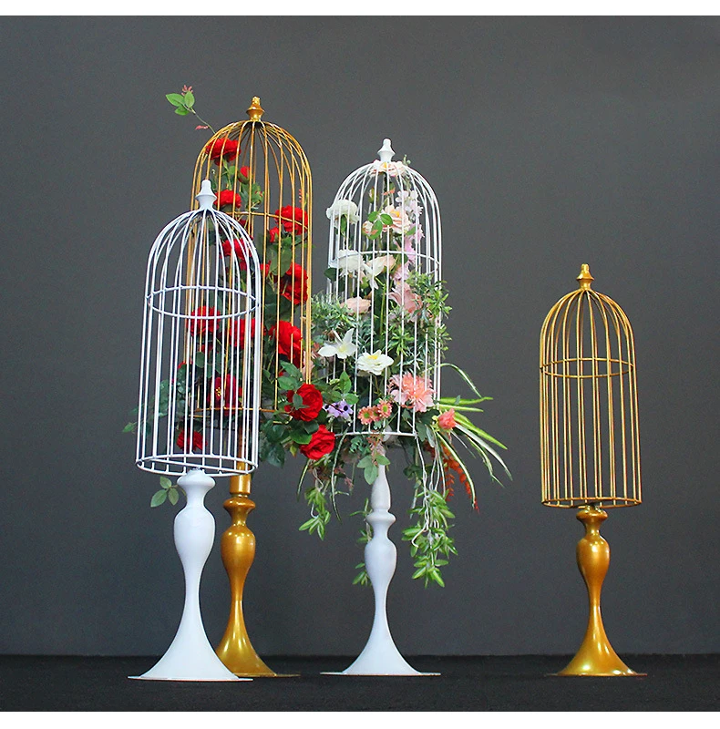 JAROWN New European Style Wrought Iron Bird Cage Floral Flower Arrangement Wedding Props Decoration Home Garden Decoration (3)