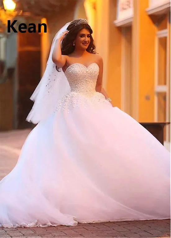 Свадебное платье без бретелек с тяжелыми бусинами Abiti Da Sposa без бретелек vestido De Noiva Дубай Арабский халат De Mariee индивидуальный заказ плюс