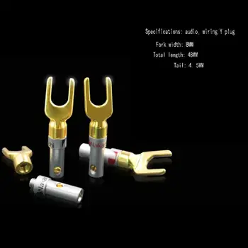 

8-50pcs Brass Nakamichi Y U Spade Speaker Plug Audio Screw Fork Connector for Binding Post Banana Jack Adapter
