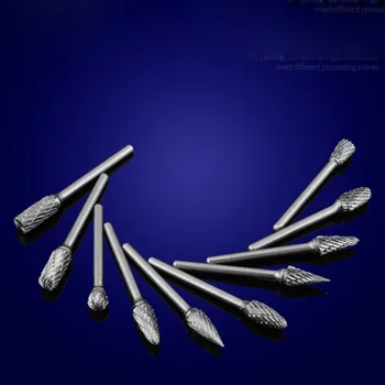 

10pcs Tungsten Carbide Rotary Burr Drill Bits Cutter 1/8inch Shank Woodworking