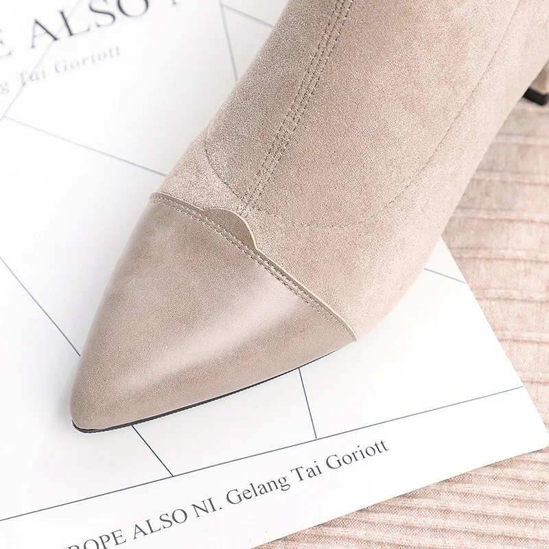 Botines Mujer коллекция 2019 года зимние ботинки женские Модные осенние из флока на меху
