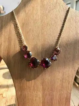 

purple star series atmospheric gem gold plated clavicle necklace huai ancient red wedding accessories female