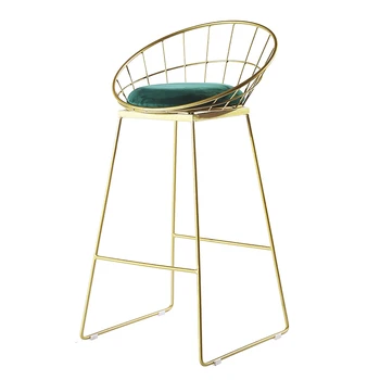 

Nordic bar chair golden iron modern minimalist home clothing store back checkout counter chair net red high stool