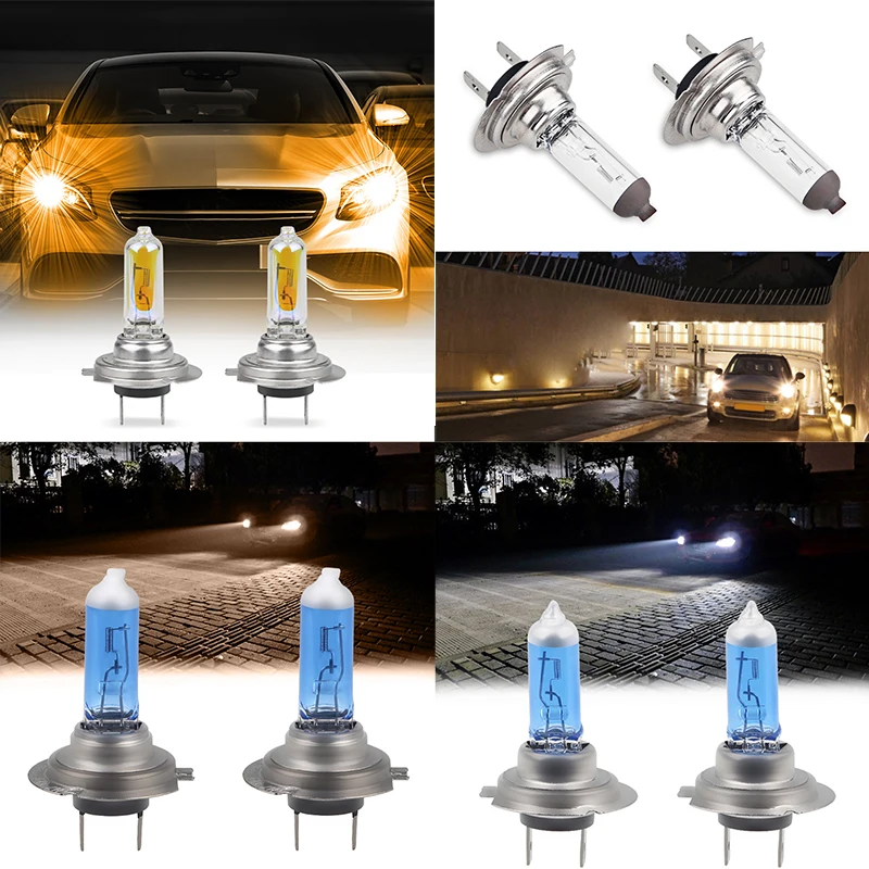 2pcs H7 55W100W Super Bright White golden yellow Fog Lights Halogen Bulb  High Power Car Headlights Car Light Source parking