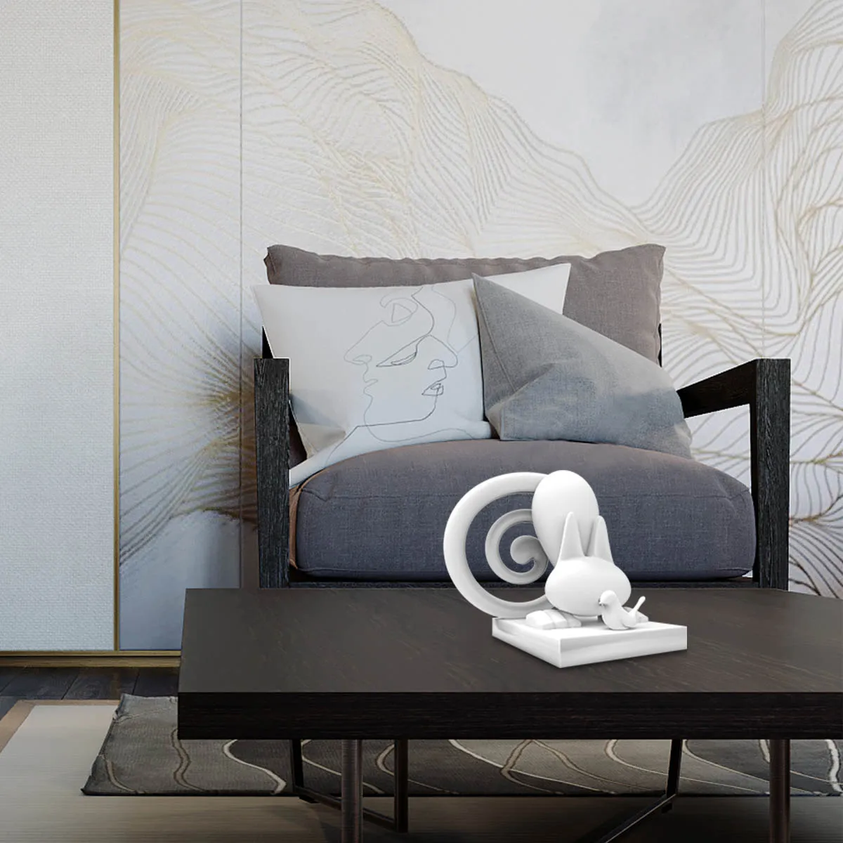 

New Design Cat with Bird 3D Printed Sculpture Abstract Animal Figurine Home Decoration Accessories Decor Collectible