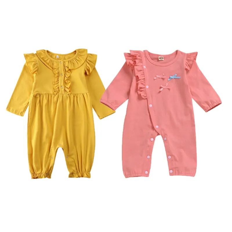 

Baby Clothes 2020 Newborn Infant Baby Boy Girl Romper Ruffles Long Sleeve Flowers Jumpsuit Clothes Outfits 0-24M