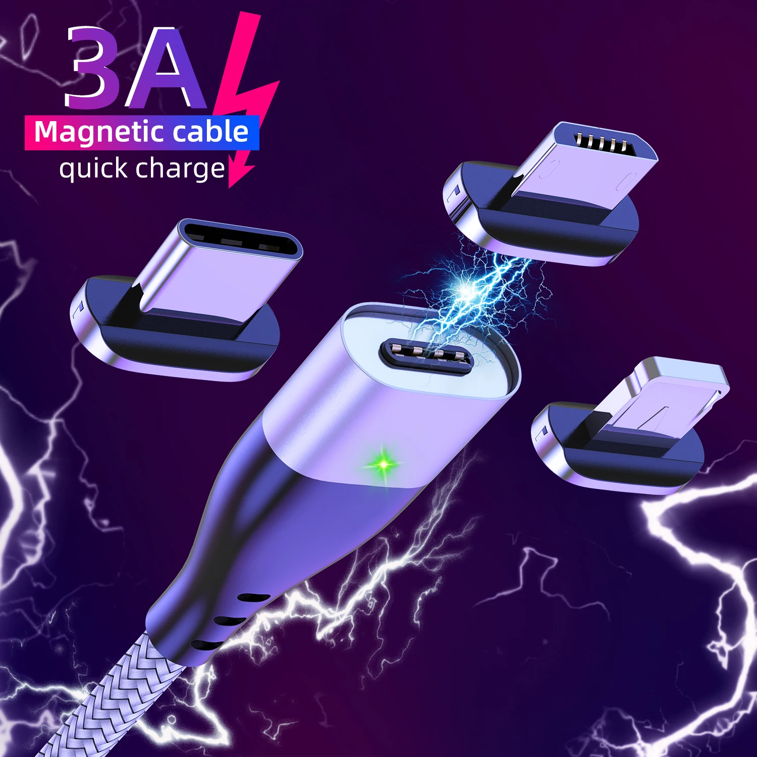 GTWIN Магнитный Micro USB кабель для iPhone samsung type-C Быстрая зарядка Магнитный кабель зарядное устройство адаптер USB кабели для мобильных телефонов