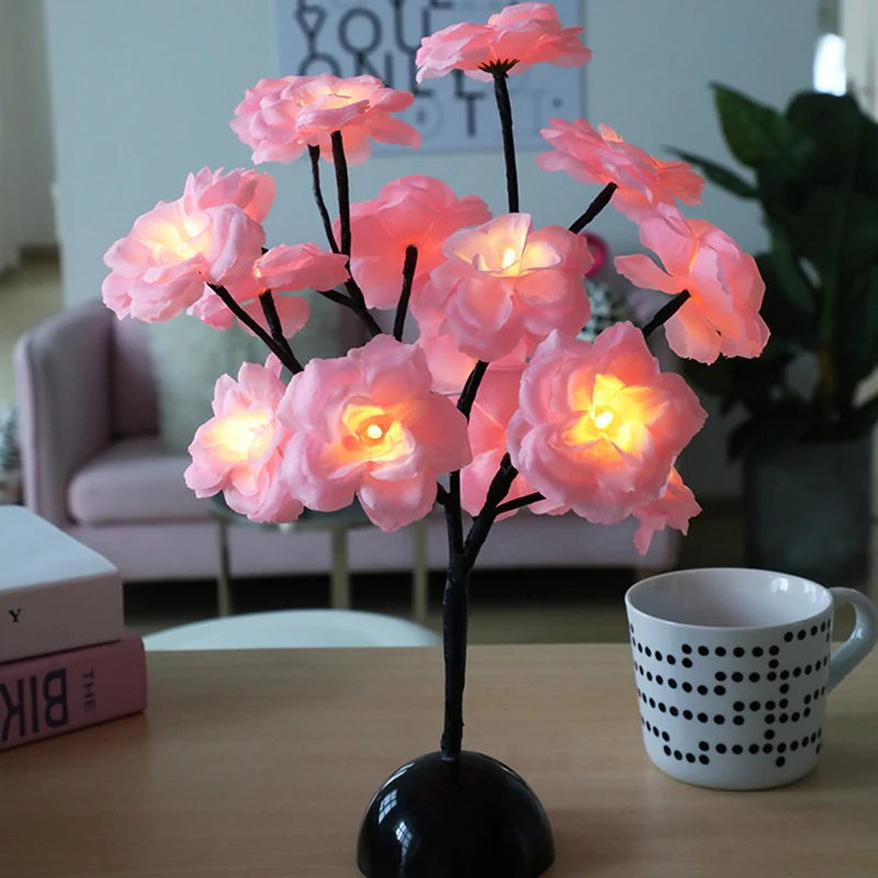 

LED Flower Tree Light LED Tabletop Tree Light LED Night Light Decor for Home Party Wedding 4Colors Tree Light Battery D30