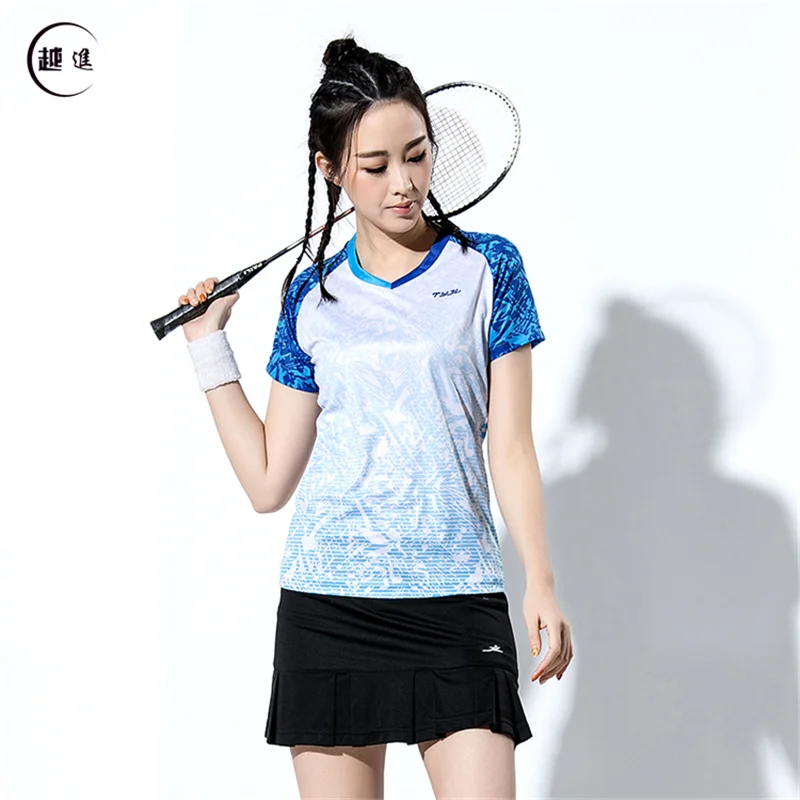 Quick-drying Volleyball Suit Group Purchase Custom Printed Short-sleeved T-shirt for Men and Women Sports Competition Badminton - Цвет: B2610female1