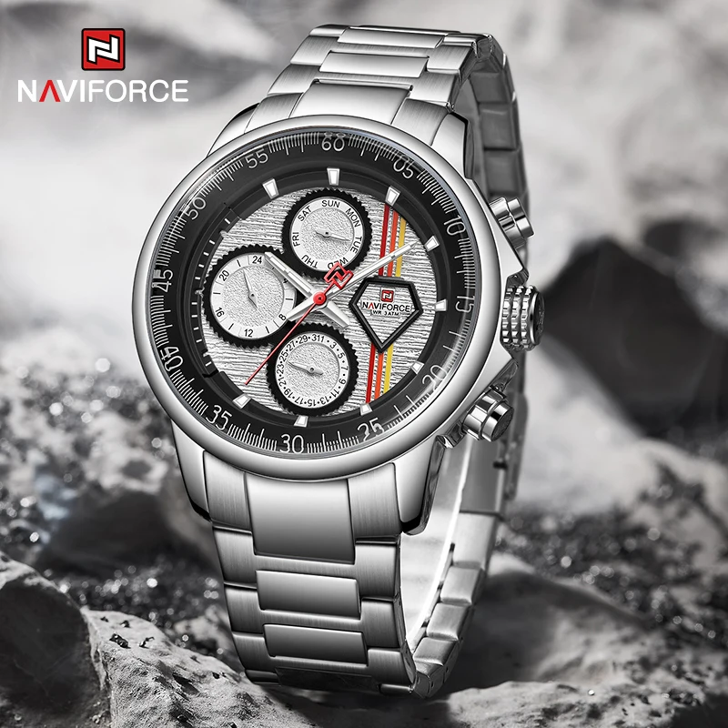 NAVIFORCE Luxury Brand Mens Watches Multi-function Auto Date Waterproof Clock Fashion Casual Quartz Wristwatch Relogio Masculino