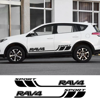 

2PCS Car Stylish Door Side Decals Stickers Auto Vinyl Film For Toyota RAV4 Automobiles Body Decoration Car Accessories Styling