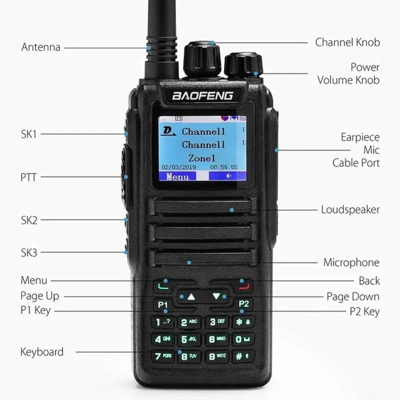 Baofeng 5 Вт DMR DM-1701 Аналоговый Цифровой двухрежимный двухдиапазонный радиоприемник