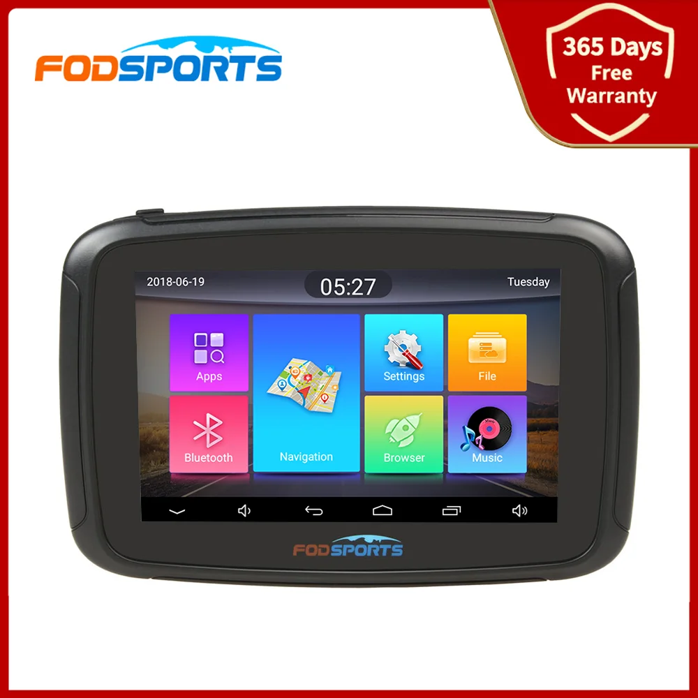Fodsports 5.0 Pollici Gps Motorcycle Navigator Android 6.0 Navigatore Moto Wifi Bluetooth Navigation Tracker 16Gb Memory Free Map
