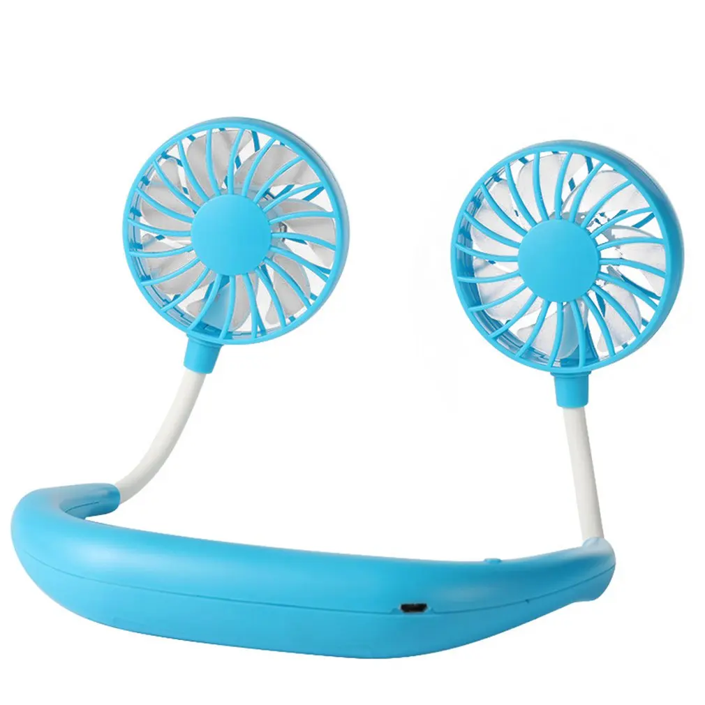 

Neck Band Fan Portable Mini Double Wind Head Neckband Fan with USB Rechargeable Air Cooler dropshipping link