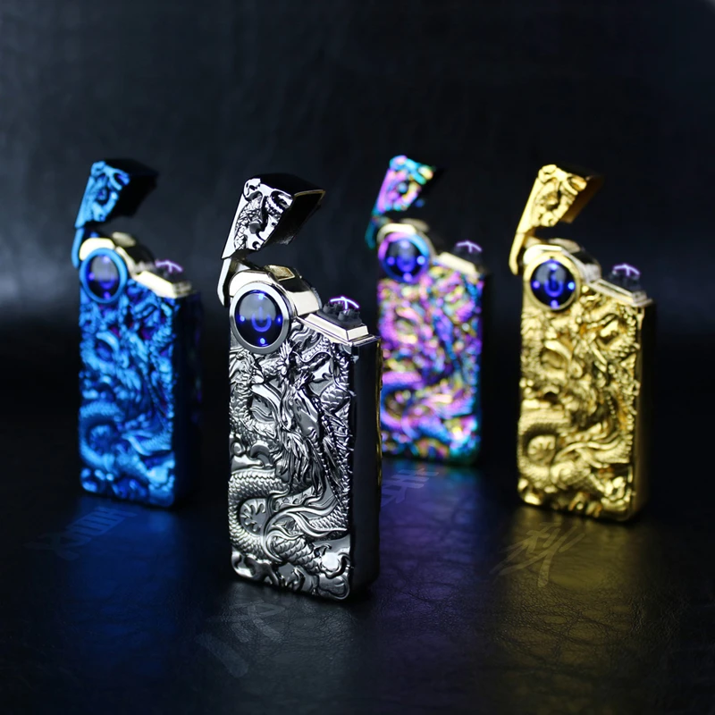 

New Double Plasma Lighter Windproof Electronic USB Recharge Arc Cigarette Smoking Electric Lighter electric lighter Gift For Man