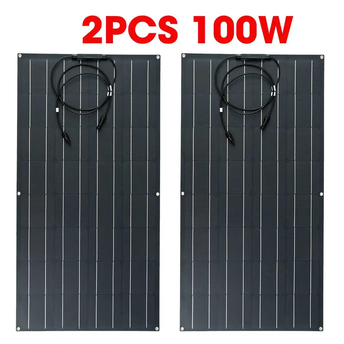 

New 100W/200W Flexible Solar Panel Matte Texture With 4 Protective Corner Cell Module Connector for 12v battery RV Car Yacht