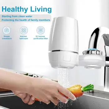 

New Kitchen Water Filter Tap Faucet Water Purifier Activated Carbon Washable Ceramic Percolator Reduce Chlorine Odor Contaminant
