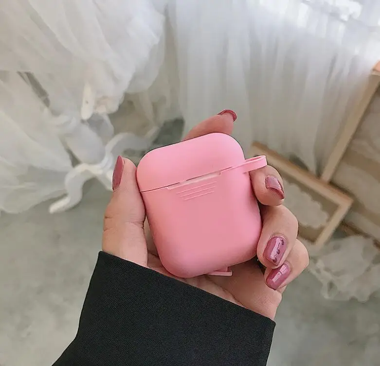 pink Чехол для airpods 1/2 с милой уткой и милым котом из мультфильма для air pods 2, силиконовый чехол, Bluetooth, беспроводной чехол для наушников - Цвет: pink