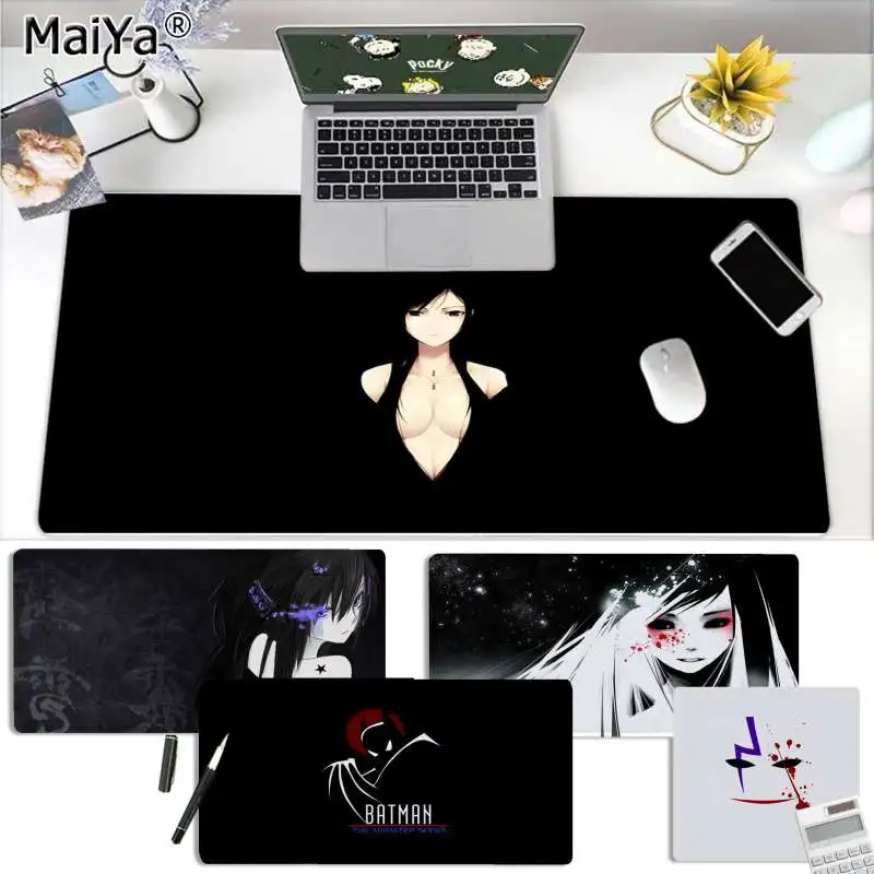 

Maiya Black and white Anime girl Gamer Speed Mice Retail Small Rubber Mousepad Free Shipping Large Mouse Pad Keyboards Mat