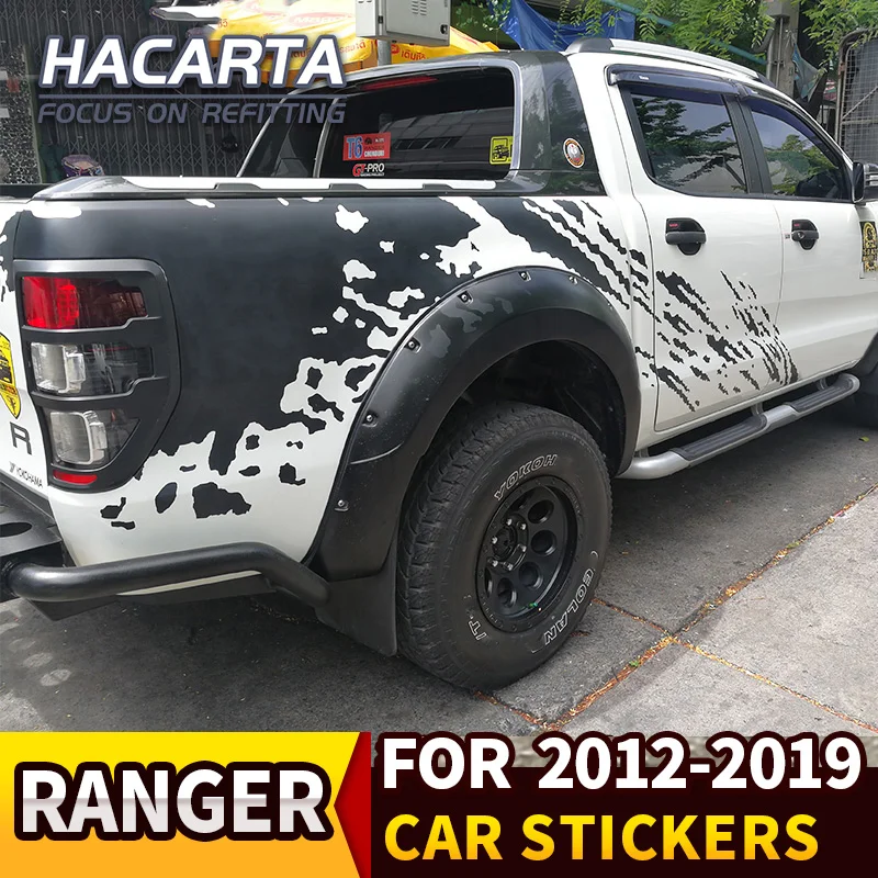 Для Ranger 2012- наклейки для автомобиля черные Потяните цветы рейнджеры пикапы модифицированные автомобильные передние стороны Raptor F150 наклейки