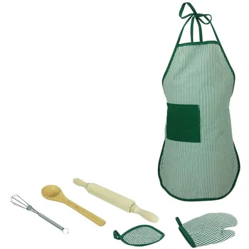 

Children Chef Set DIY Cooking Baking Suit Toys Set New Pretend Play Apron Gloves