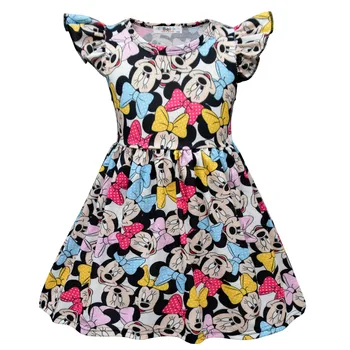 

Cartoon Minnie Dress Children Girls Summer Dress Milksilk Pearl Clothes Kids Fancy Boutique Clothing Wholesales