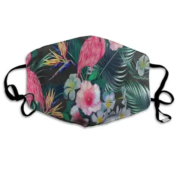 

Face Mask Tropical Flower Flamingo Bird Palm Tree Leaves Fantastic Cycling Half Face Earloop Ski Mask for Man