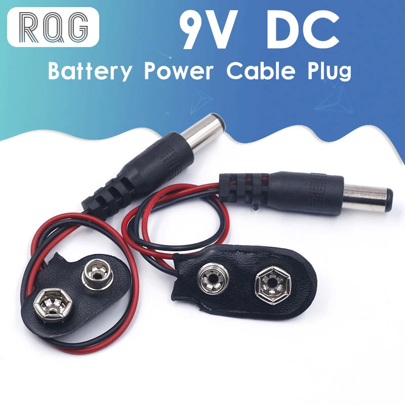 2x Battery Power Cable Plug Clip 9V DC Barrel Jack Connector Arduino DIY T Other Wire & Cable
