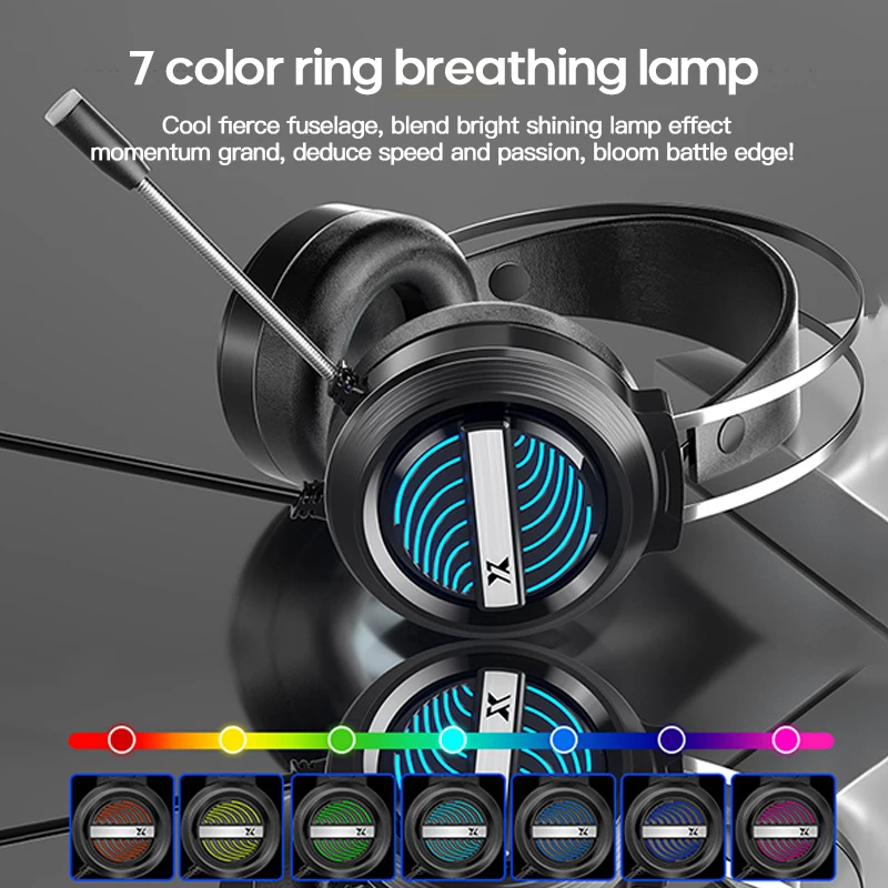7 1 Channel Gaming Wired Headset Head mounted Computer PUBG With Microphone Suitable For Computer Mobile Phone And Other Devices
