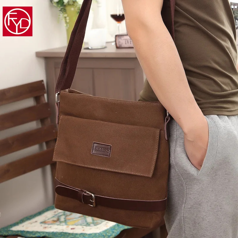 

2019 Negative Once Korean-style MEN'S Business Bag Casual Men Canvas Handbag Verticle Retro Crossbody Bag Fashion