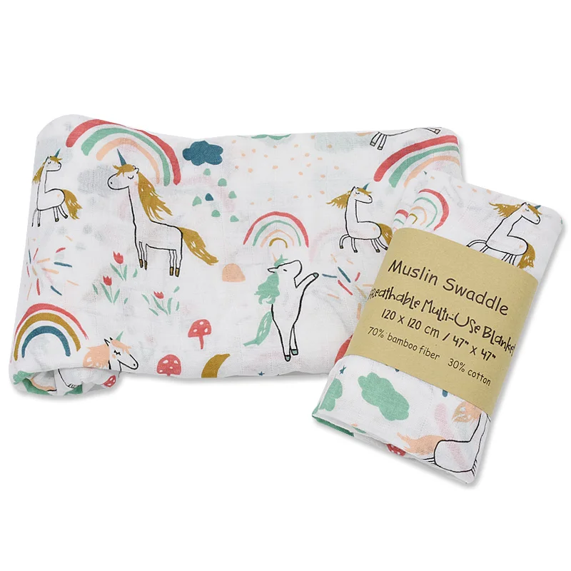 Muslin Baby Swaddle Bamboo Cotton Blanket Wrap Gauze Feeding Scraf Burp Cloths Bath Towel Baby Swaddle Small Size Baby Stuff 2