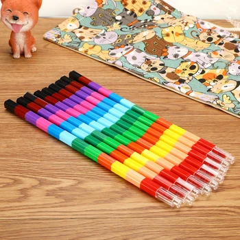 

12Colors Cute Kawaii Graffiti Crayon 1Pc/3Pcs/6Pcs/lot Creative Building Blocks Crayon Student kids Painting Stationery Supplies