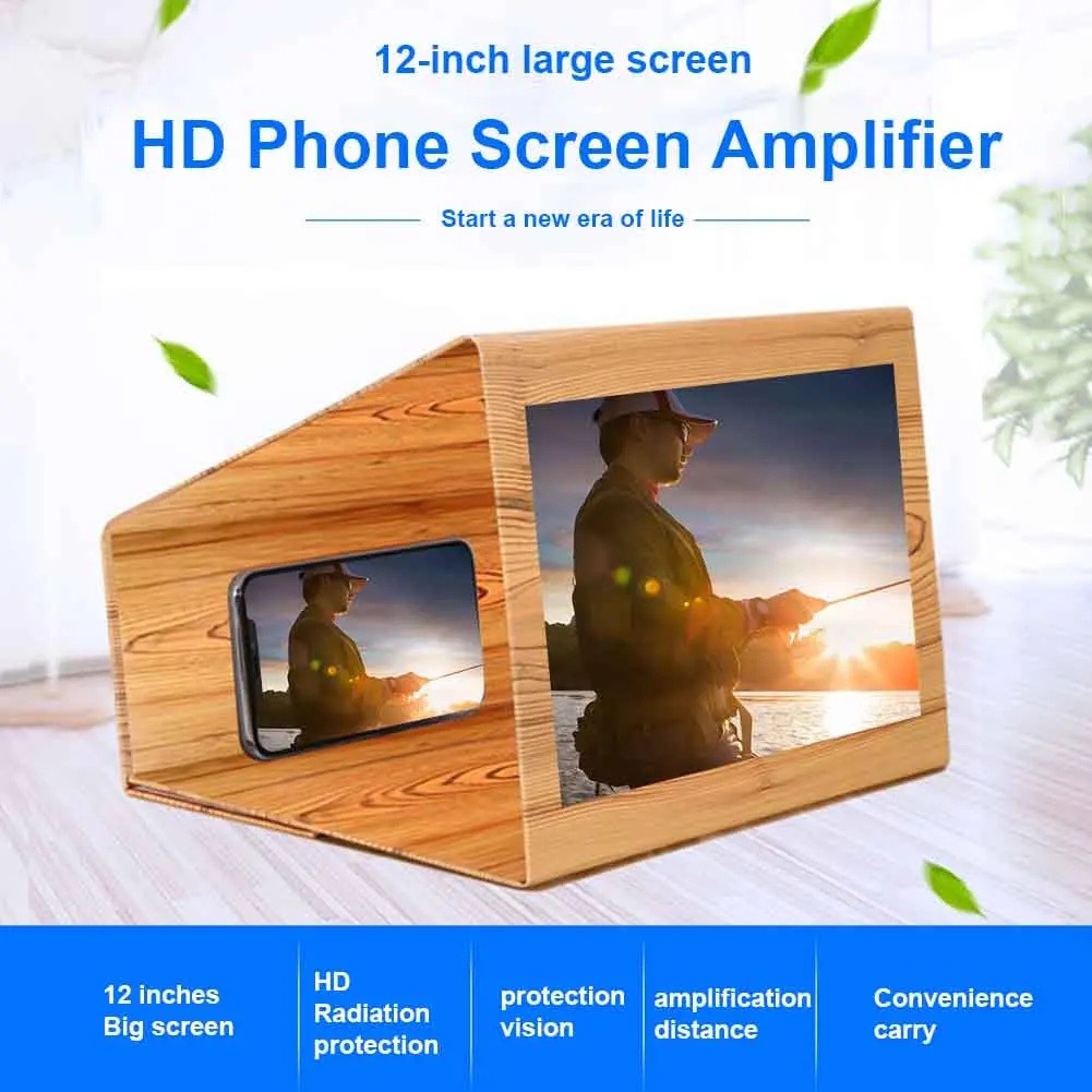 3D 12inch Stand Foldable Practical HD Video Amplifier Portable Universal Leisure Screen Magnifier Mobile Phone Composite Plate