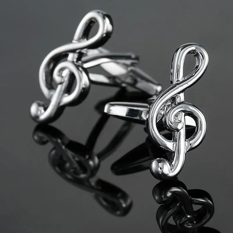 Elegant Music-Inspired Cufflinks for Men - Violin, Piano, and Saxophone Design