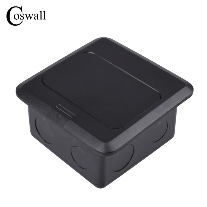  Coswall todo el Panel negro de aluminio Slow Pop Up Floor Socket 16A francés estándar toma de corri