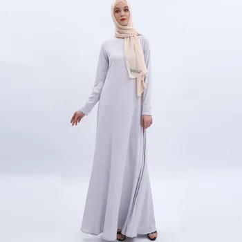 

Woman Islamic Clothing Traditional Muslim Abaya Turkish Arab Dubai Kaftan Ramadan Casual Robes 15Colors Paryer Dresses