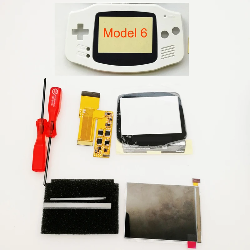 White DIY ips GBA ЖК-экран 10 уровней высокой яркости подсветки для kingd Gameboy Advance консоль V2 версия с предварительно вырезанным корпусом - Цвет: White