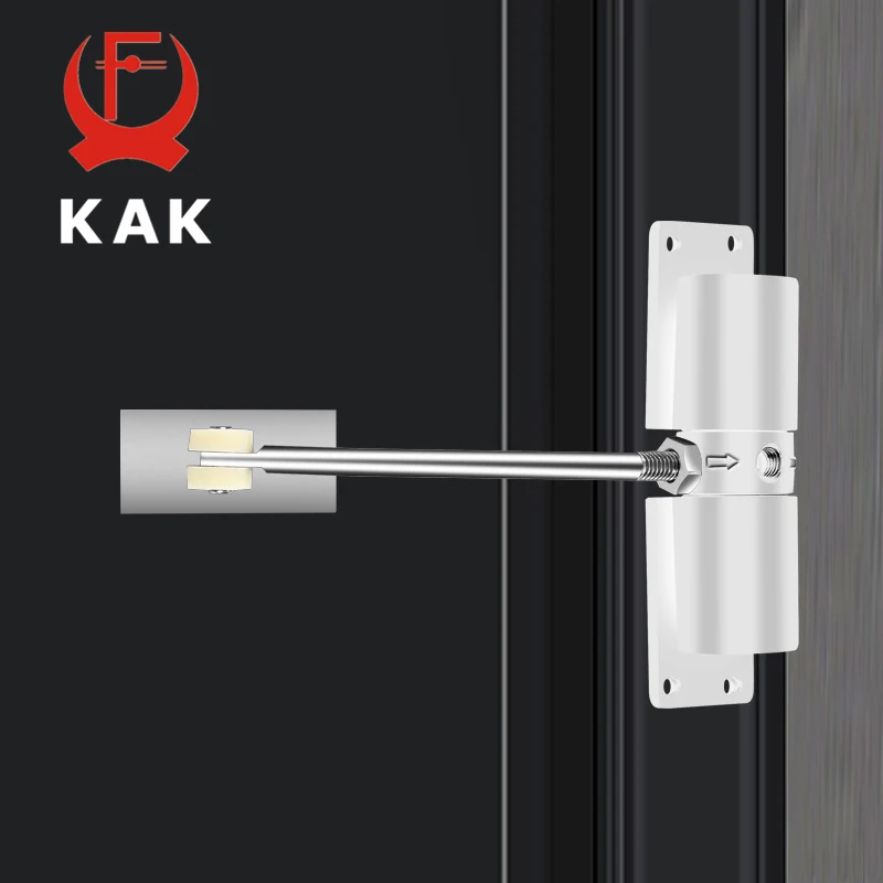 KAK Aluminum Alloy Automatic Door Closer Soft Closing Adjustable Speed Door Close Device 35KG Black Furniture Hardware