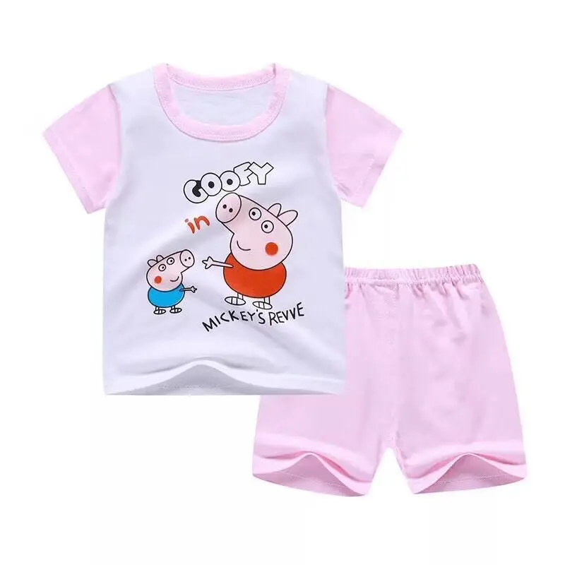 Одежда для маленьких девочек; летний детский комплект одежды для мальчиков; хлопковая Футболка с рисунком+ шорты; костюмы для маленьких мальчиков