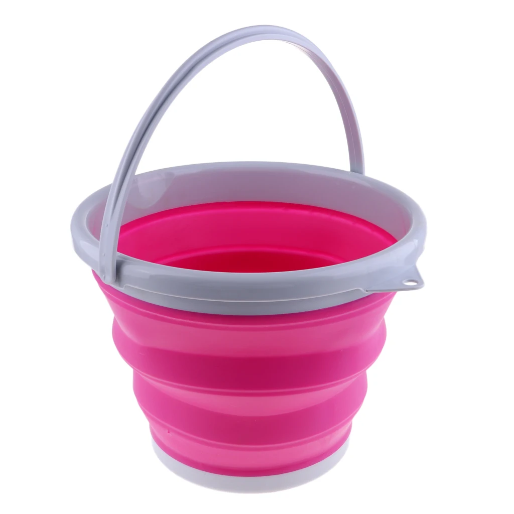 Round Pink M Кемпинг складной ведро открытый контейнер-бочка-4 цвета-2 размера-2 стиля - Цвет: Round Pink M