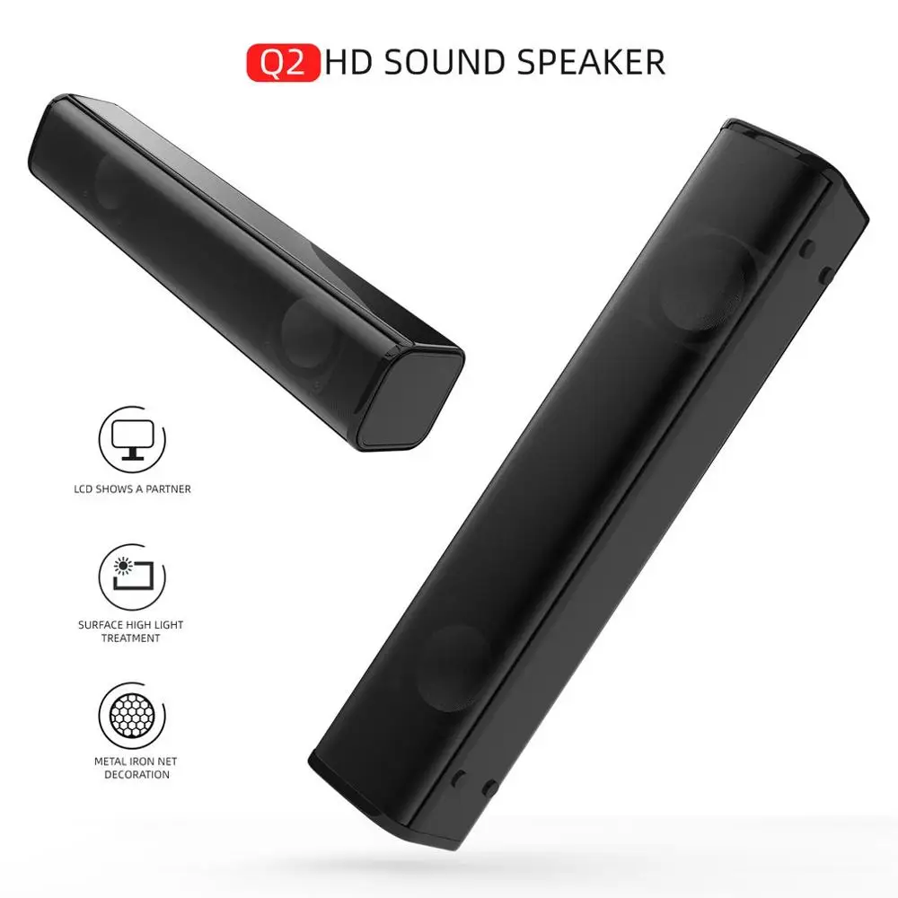  Q2 HD Sound Speaker USB Alimentato Soundbar Audio Player 3.5 millimetri Wired PC Altoparlanti Stere