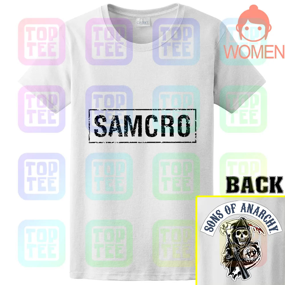 WOMEN-WHITE Футболка «Sons Of Anarchy Samcro», серая, для взрослых, летняя, повседневная, размер: S-3Xl - Цвет: WOMEN-WHITE