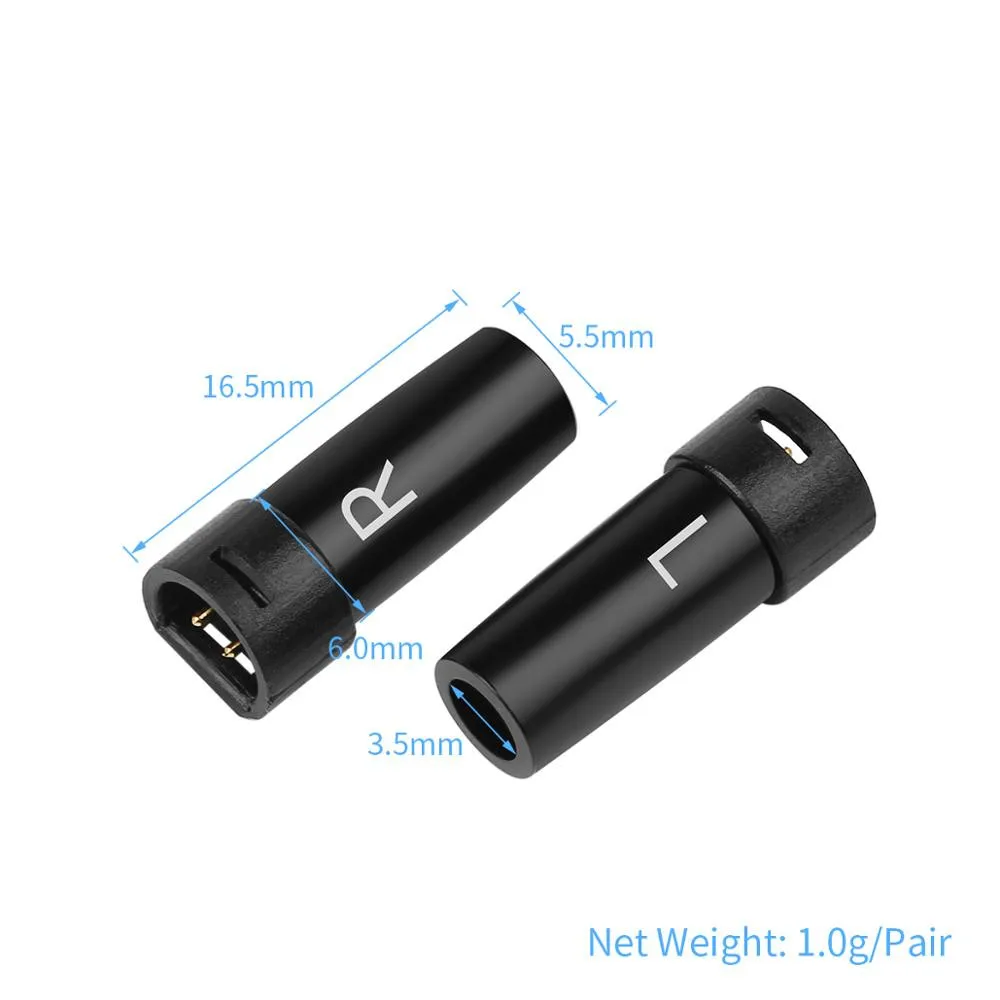 5pairs Earphone Pin Audio Jack For IE8 IE80 IE8I Headset Plug Aluminum Alloy Gold Plated Hifi Headphone Male Metal Adapter DIY