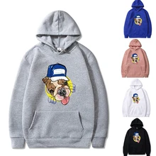 Hoodie masculino feminino hip hop popular moletom moda harajuku pullover casual streetwear vestindo boné de beisebol filhote de cachorro impressão hoodies